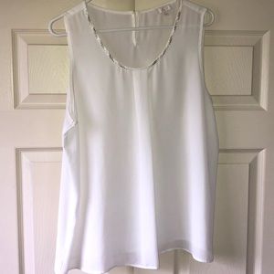 Beaded sleeveless chiffon blouse